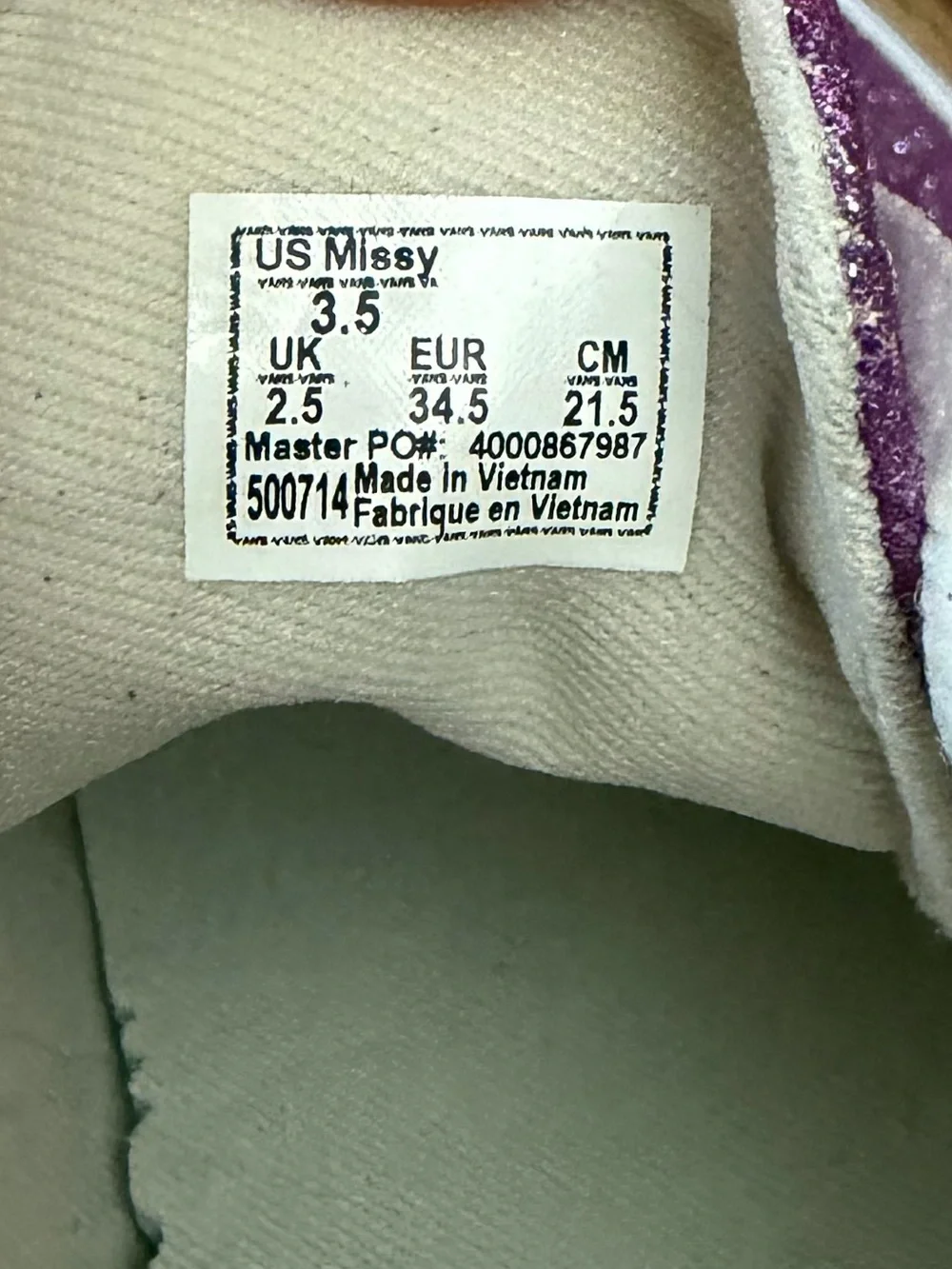 Girls Vans Glitter Old Skool Sneakers in Sparkling Purple and White
